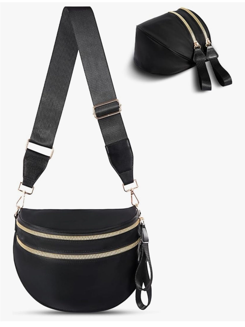 Viral Nylon Black Bum Bag - Picture 4 of 4